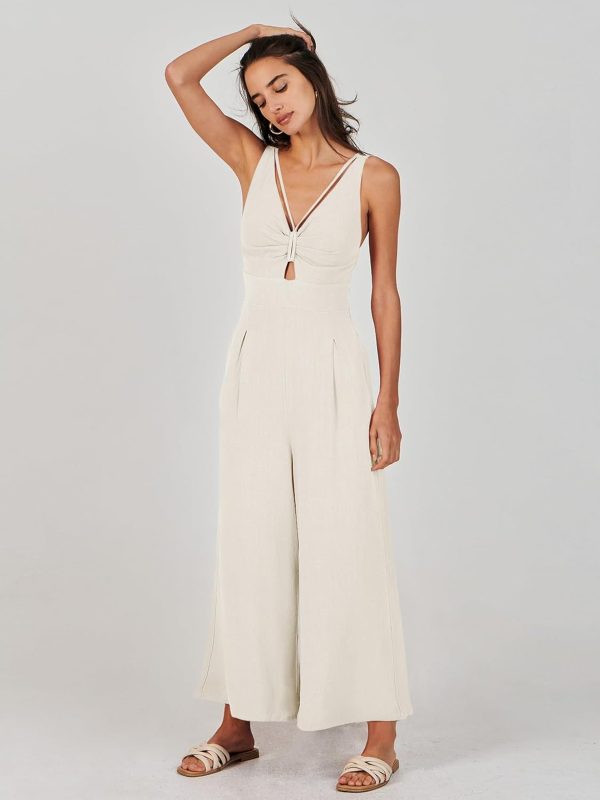 ANRABESS Women's Jumpsuits Summer Wide Leg Sleeveless V Neck Casual Dressy Linen Pants Rompers 2025 Vacation Beach Outfits - Image 124