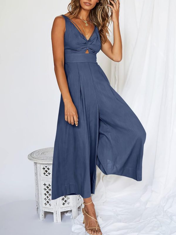 ANRABESS Women's Jumpsuits Summer Wide Leg Sleeveless V Neck Casual Dressy Linen Pants Rompers 2025 Vacation Beach Outfits - Image 129