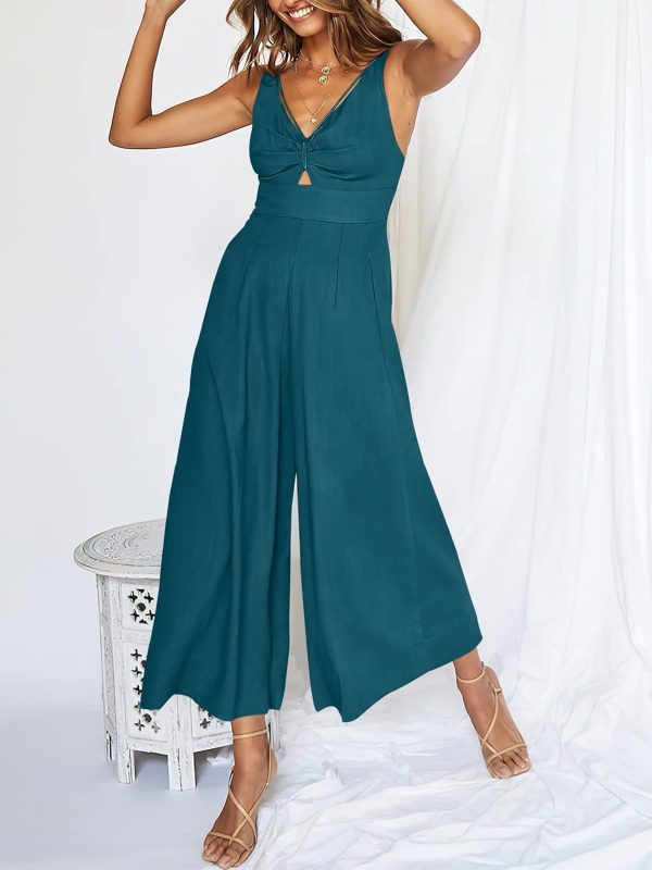 ANRABESS Women's Jumpsuits Summer Wide Leg Sleeveless V Neck Casual Dressy Linen Pants Rompers 2025 Vacation Beach Outfits - Image 145