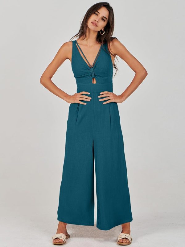 ANRABESS Women's Jumpsuits Summer Wide Leg Sleeveless V Neck Casual Dressy Linen Pants Rompers 2025 Vacation Beach Outfits - Image 152