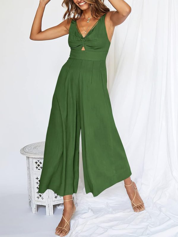 ANRABESS Women's Jumpsuits Summer Wide Leg Sleeveless V Neck Casual Dressy Linen Pants Rompers 2025 Vacation Beach Outfits - Image 163