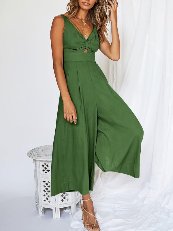 ANRABESS Women's Jumpsuits Summer Wide Leg Sleeveless V Neck Casual Dressy Linen Pants Rompers 2025 Vacation Beach Outfits - Image 164