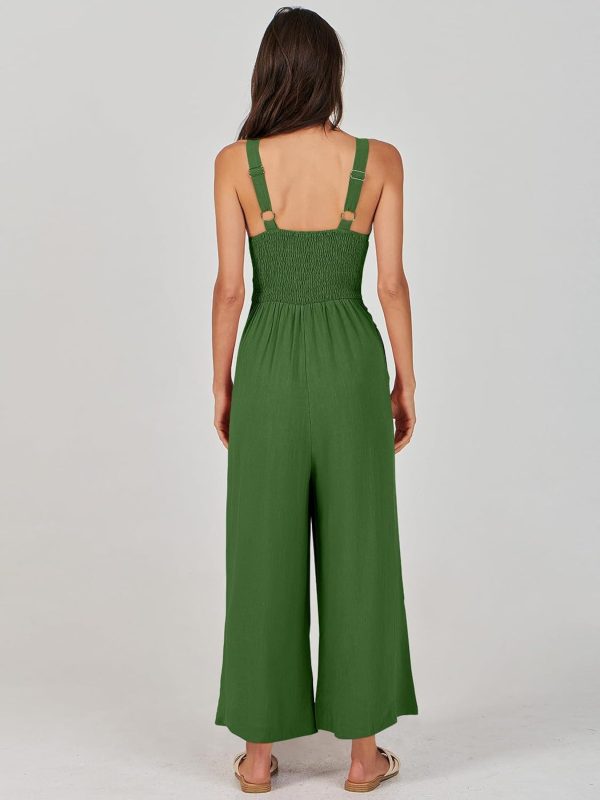 ANRABESS Women's Jumpsuits Summer Wide Leg Sleeveless V Neck Casual Dressy Linen Pants Rompers 2025 Vacation Beach Outfits - Image 167
