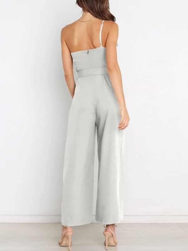 ANRABESS Women Summer Dressy Jumpsuits One Shoulder Sleeveless Casual Wide Leg Pants Romper Jumper 2025 Trendy Outfits - Image 15