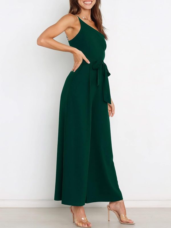 ANRABESS Women Summer Dressy Jumpsuits One Shoulder Sleeveless Casual Wide Leg Pants Romper Jumper 2025 Trendy Outfits - Image 20
