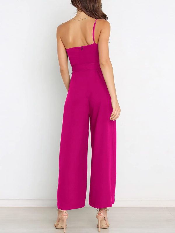 ANRABESS Women Summer Dressy Jumpsuits One Shoulder Sleeveless Casual Wide Leg Pants Romper Jumper 2025 Trendy Outfits - Image 27