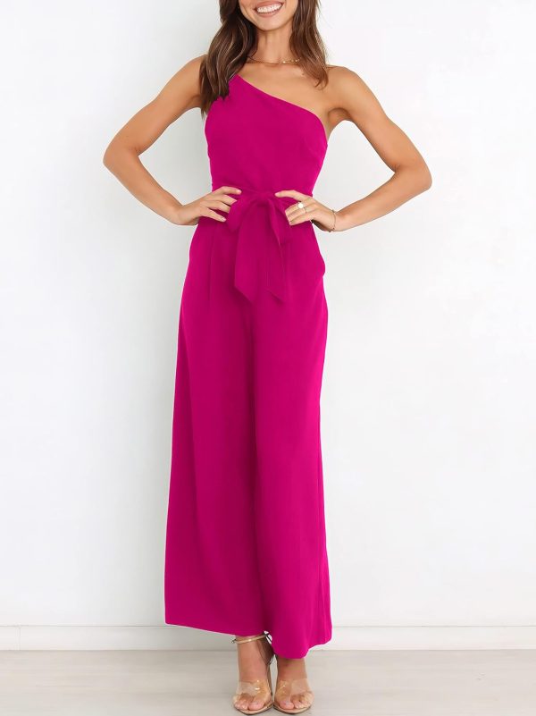 ANRABESS Women Summer Dressy Jumpsuits One Shoulder Sleeveless Casual Wide Leg Pants Romper Jumper 2025 Trendy Outfits - Image 28