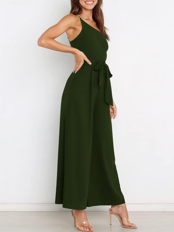 ANRABESS Women Summer Dressy Jumpsuits One Shoulder Sleeveless Casual Wide Leg Pants Romper Jumper 2025 Trendy Outfits - Image 32