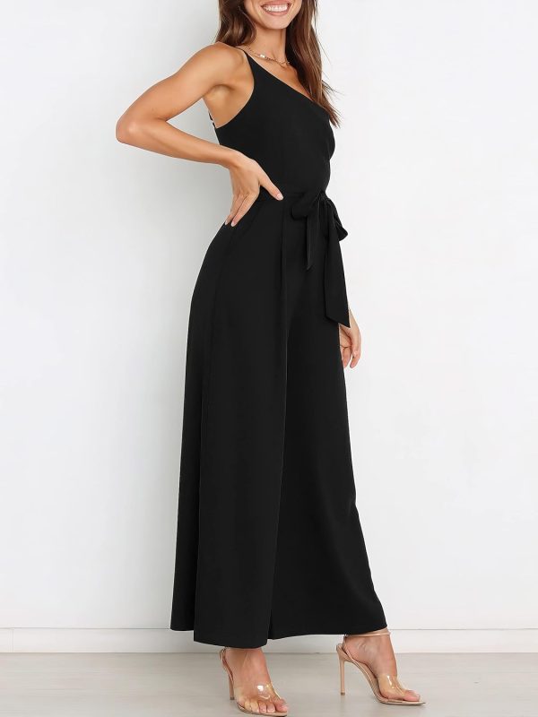 ANRABESS Women Summer Dressy Jumpsuits One Shoulder Sleeveless Casual Wide Leg Pants Romper Jumper 2025 Trendy Outfits - Image 38