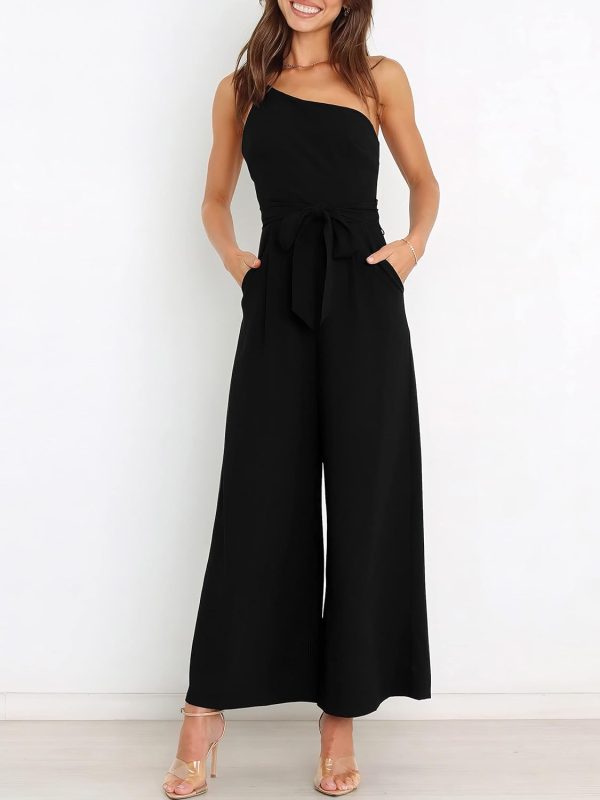 ANRABESS Women Summer Dressy Jumpsuits One Shoulder Sleeveless Casual Wide Leg Pants Romper Jumper 2025 Trendy Outfits - Image 41