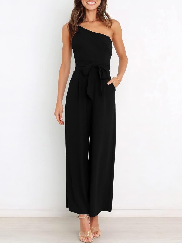 ANRABESS Women Summer Dressy Jumpsuits One Shoulder Sleeveless Casual Wide Leg Pants Romper Jumper 2025 Trendy Outfits - Image 42