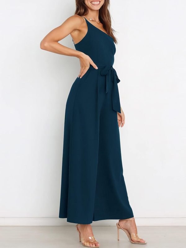 ANRABESS Women Summer Dressy Jumpsuits One Shoulder Sleeveless Casual Wide Leg Pants Romper Jumper 2025 Trendy Outfits - Image 44