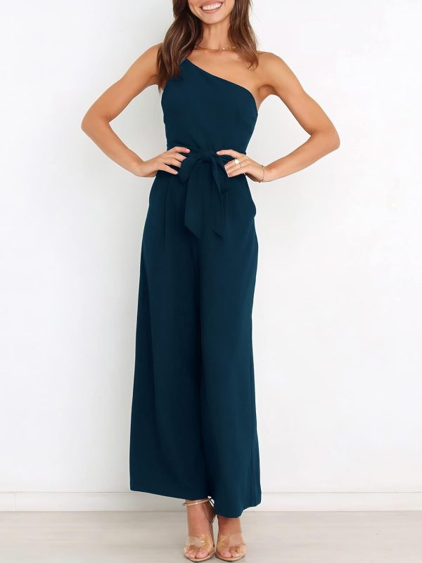 ANRABESS Women Summer Dressy Jumpsuits One Shoulder Sleeveless Casual Wide Leg Pants Romper Jumper 2025 Trendy Outfits - Image 46