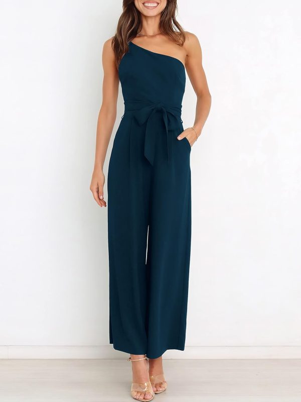 ANRABESS Women Summer Dressy Jumpsuits One Shoulder Sleeveless Casual Wide Leg Pants Romper Jumper 2025 Trendy Outfits - Image 48