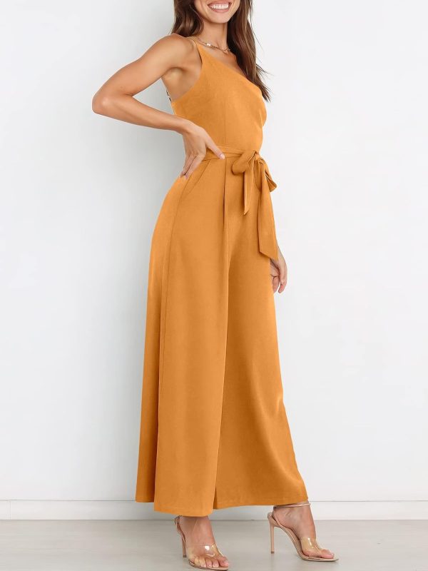 ANRABESS Women Summer Dressy Jumpsuits One Shoulder Sleeveless Casual Wide Leg Pants Romper Jumper 2025 Trendy Outfits - Image 50