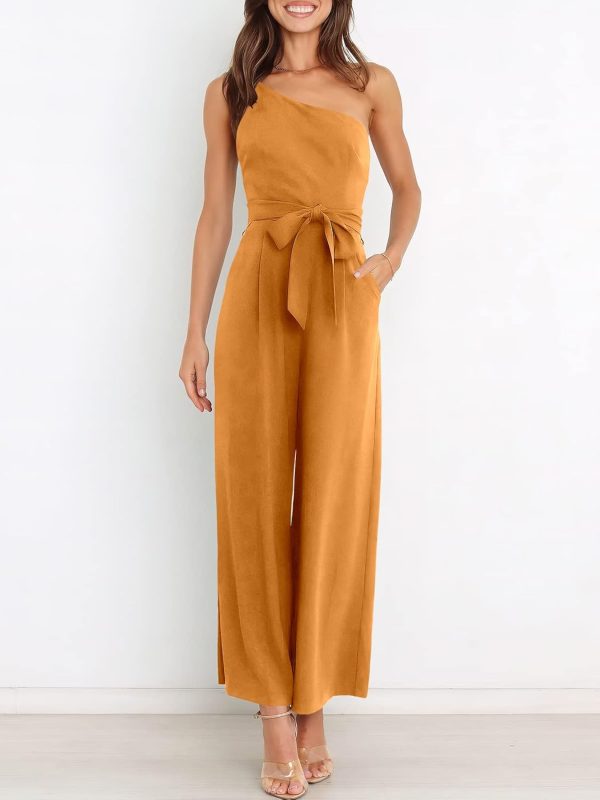 ANRABESS Women Summer Dressy Jumpsuits One Shoulder Sleeveless Casual Wide Leg Pants Romper Jumper 2025 Trendy Outfits - Image 54