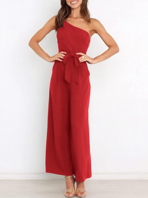 ANRABESS Women Summer Dressy Jumpsuits One Shoulder Sleeveless Casual Wide Leg Pants Romper Jumper 2025 Trendy Outfits - Image 58