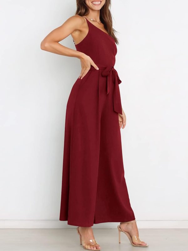 ANRABESS Women Summer Dressy Jumpsuits One Shoulder Sleeveless Casual Wide Leg Pants Romper Jumper 2025 Trendy Outfits - Image 62