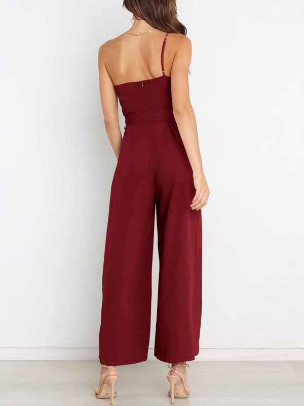 ANRABESS Women Summer Dressy Jumpsuits One Shoulder Sleeveless Casual Wide Leg Pants Romper Jumper 2025 Trendy Outfits - Image 63