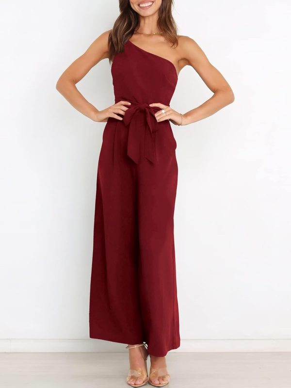 ANRABESS Women Summer Dressy Jumpsuits One Shoulder Sleeveless Casual Wide Leg Pants Romper Jumper 2025 Trendy Outfits - Image 64