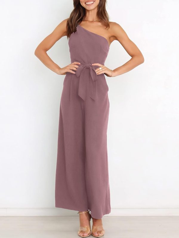 ANRABESS Women Summer Dressy Jumpsuits One Shoulder Sleeveless Casual Wide Leg Pants Romper Jumper 2025 Trendy Outfits - Image 76