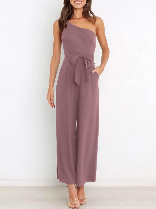 ANRABESS Women Summer Dressy Jumpsuits One Shoulder Sleeveless Casual Wide Leg Pants Romper Jumper 2025 Trendy Outfits - Image 78