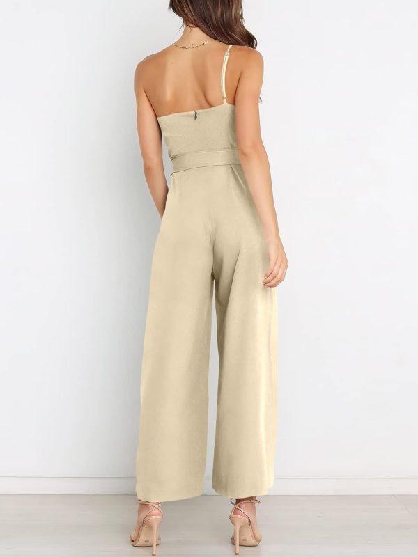 ANRABESS Women Summer Dressy Jumpsuits One Shoulder Sleeveless Casual Wide Leg Pants Romper Jumper 2025 Trendy Outfits - Image 81