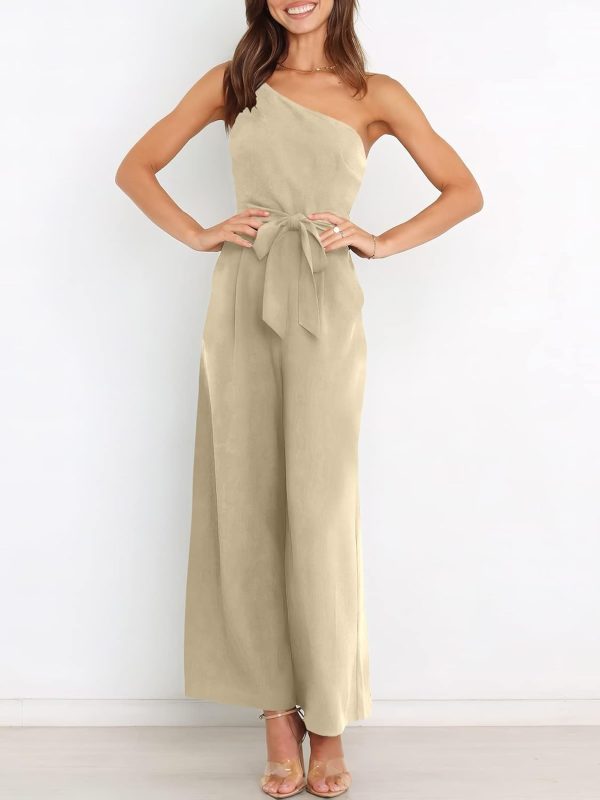 ANRABESS Women Summer Dressy Jumpsuits One Shoulder Sleeveless Casual Wide Leg Pants Romper Jumper 2025 Trendy Outfits - Image 82