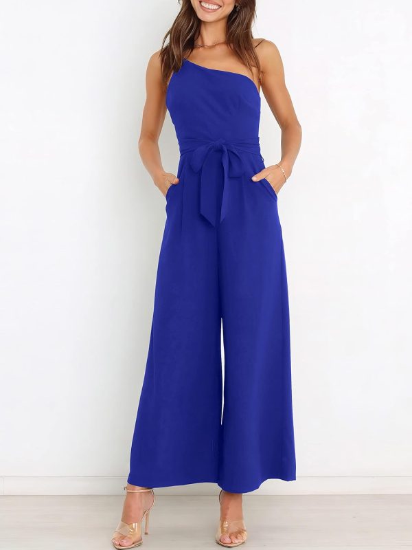ANRABESS Women Summer Dressy Jumpsuits One Shoulder Sleeveless Casual Wide Leg Pants Romper Jumper 2025 Trendy Outfits - Image 89