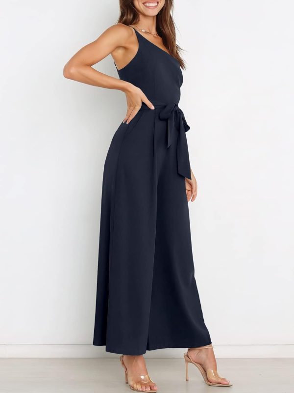 ANRABESS Women Summer Dressy Jumpsuits One Shoulder Sleeveless Casual Wide Leg Pants Romper Jumper 2025 Trendy Outfits - Image 92