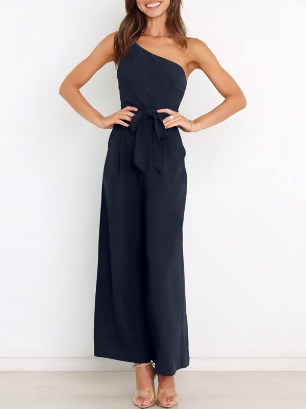 ANRABESS Women Summer Dressy Jumpsuits One Shoulder Sleeveless Casual Wide Leg Pants Romper Jumper 2025 Trendy Outfits - Image 94