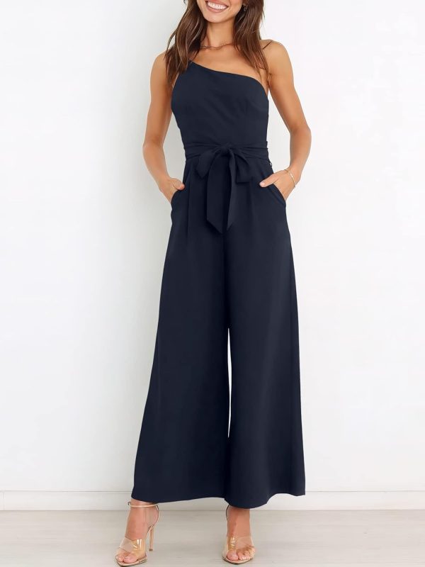 ANRABESS Women Summer Dressy Jumpsuits One Shoulder Sleeveless Casual Wide Leg Pants Romper Jumper 2025 Trendy Outfits - Image 95