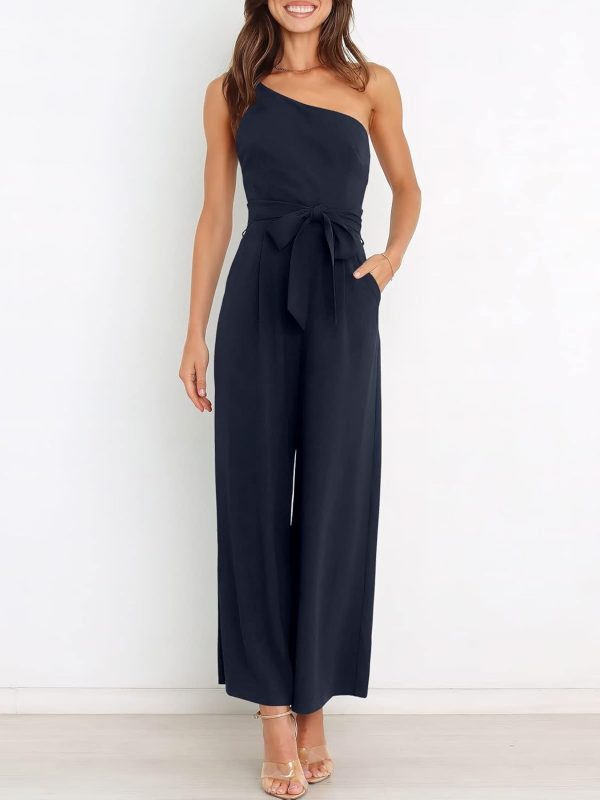 ANRABESS Women Summer Dressy Jumpsuits One Shoulder Sleeveless Casual Wide Leg Pants Romper Jumper 2025 Trendy Outfits - Image 96